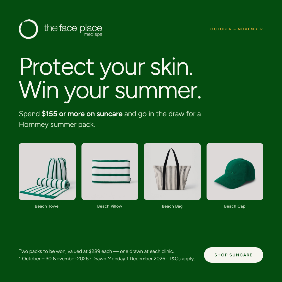 Spend $155 or more on suncare and go in the draw to win a Hommey summer pack. 1 October to 30 November 2026.